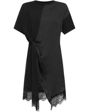 AllSaints Lana Lace-Trimmed Knot-Detail Mini Dress - Black
