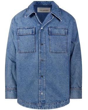 Ami Paris Faded-Effect Denim Jacket - Blue