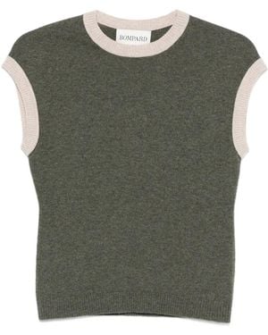 Bompard Contrast-Trim Short-Sleeve Jumper - Green