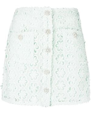 Self-Portrait Mini Skirt With Lace Detail - White