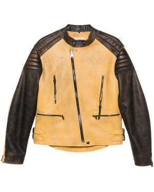 Fendi Biker-Style Leather Jacket - Metallic