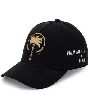 Palm Angels Logo-Print Baseball Cap - Black
