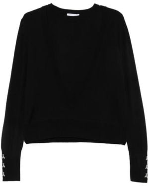 Patrizia Pepe Embellished Cut-Out Sweater - Black
