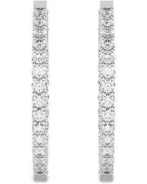 Diamond Essentials Lab-Grown Diamond Oval Hoop Earrings - White