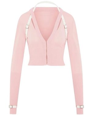 SRVC Studio Nocturne Buckled-Detail Cardigan - Pink
