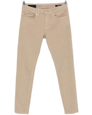 Dondup Logo-Plaque Slim-Fit Jeans - Natural