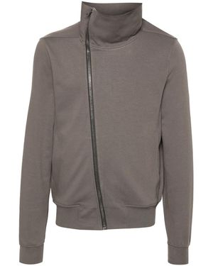 Rick Owens Felpa Bauhaus Con Chiusura Decentrata - Grigio