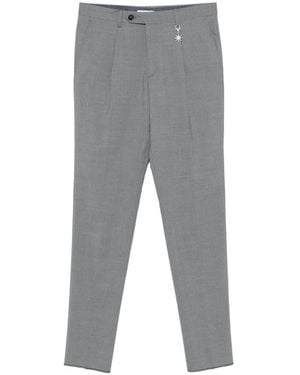 Manuel Ritz Pleated Charm-Detail Trousers - Grey