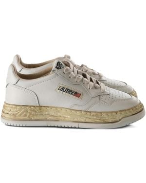 Maison Mihara Yasuhiro X Autry Leather Peforated Sneakers - Gray
