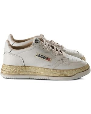 Maison Mihara Yasuhiro X Autry Leather Peforated Trainers - Grey