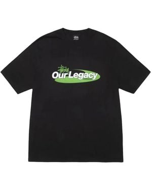 Stussy X Our Legacy Work Shop Swirl T-Shirt - Black