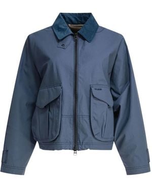 Filson Jacke mit Cordkragen und Klappentasche - Blau
