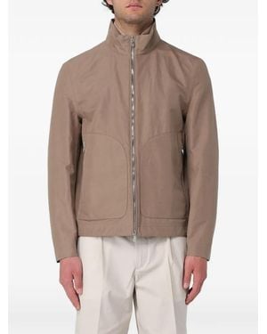 Brunello Cucinelli Zip-Up High-Neck Jacket - Brown