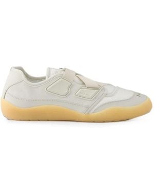 Prada Baskets Speedrock En Mesh Et Cuir - Blanc