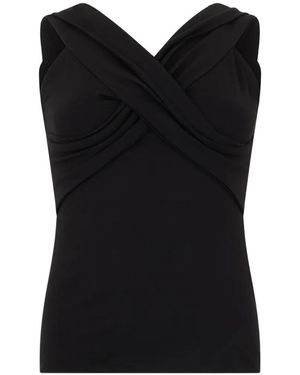 Emporio Armani Draped Strapless Top - Black