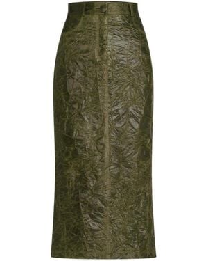 Silvia Tcherassi Layan Crumpled Midi Skirt - Green