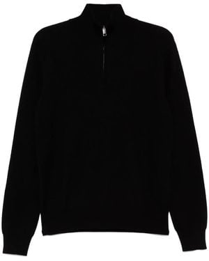 Brioni Jersey con media cremallera - Negro