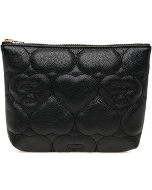 AAPE BY A BATHING AP Heart Quilted Wallet - Black