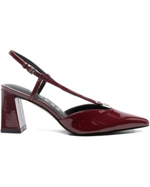 Guess 80Mm T-Strap Block-Heel Court Shoes - Brown