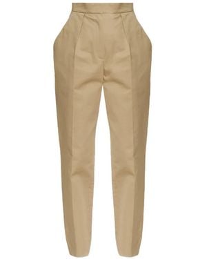 Balmain Pleated-Detail Tailored Trousers - Natural