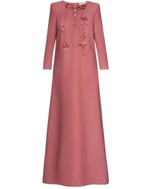 Oscar de la Renta フローラル マキシドレス - レッド