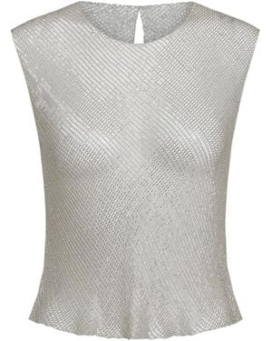 Twp Chloe beaded mesh top - Grau