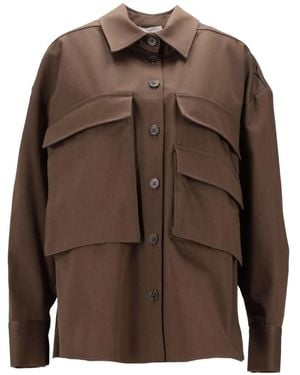 P.A.R.O.S.H. Patch-Pocket Shirt - Brown