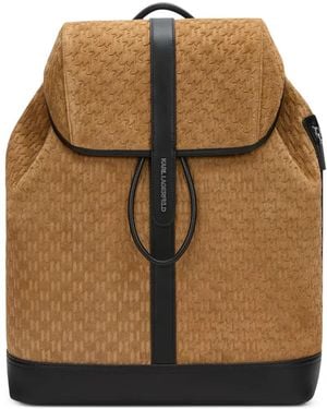 KARL LAGERFELD Zaino Con Monogramma Goffrato - Marrone