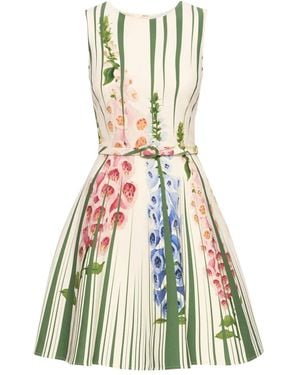 Oscar de la Renta Foxglove Belted Dress - White