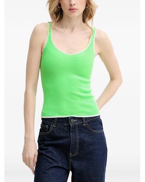From Future Fine-Ribbed Tank Top - Green