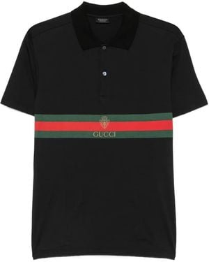 Gucci Polo Con Tribanda Web - Negro