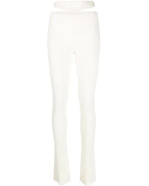 ANDREADAMO High-Waisted Cut-Out Detail Trousers - White
