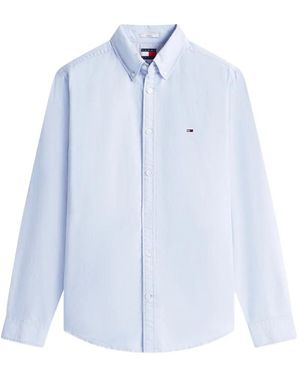 Tommy Hilfiger Logo-Embroidered Button-Down Shirt - Blue