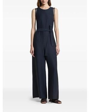 Peserico Strap-Detail Tie-Waist Jumpsuit - Blue