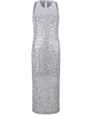 Caractere Kleid mit Pailletten - Grau