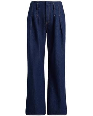 Polo Ralph Lauren Vaqueros Anchos Con Pinzas - Azul