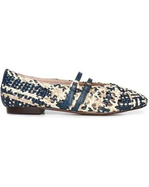 Coccinelle Risako Woven-Design Strappy Ballet Flats - White