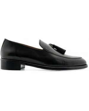 Lottusse Pina Tassel Leather Loafers - Black