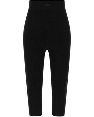 Chloé Knitted Perforated Leggings - Black