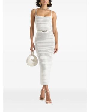 Manière De Voir Robe Ceinturée Danika À Effet Métallisé - White