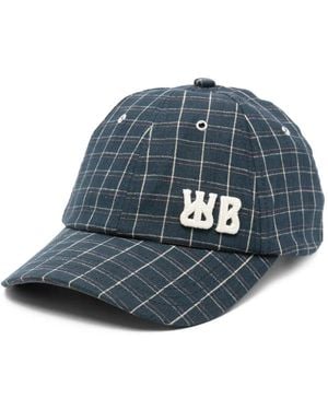 Wales Bonner Checked Logo Baseball Cap - Blue