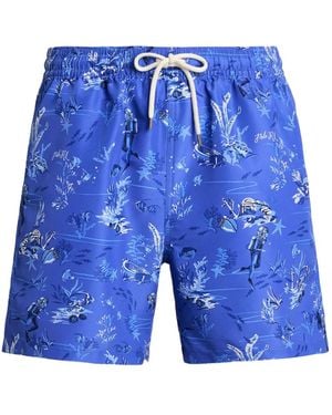 Polo Ralph Lauren Badeshorts Mit Grafischem Print - Blau
