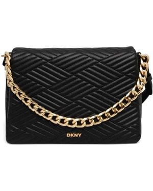DKNY Logo-Plaque Cross Body Bag - Black