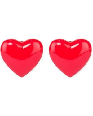 Moschino Heart-Motif Clip-On Earrings - Red