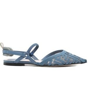 Fendi Slingback-Pumps Mit Ff - Blau