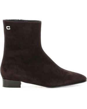 CAREL PARIS Aiglon Zip Suede Ankle Boots - Black