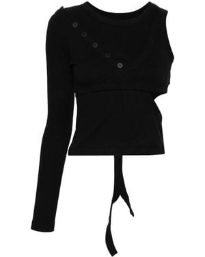 Natasha Zinko Asymmetrisches Cropped-Oberteil - Schwarz