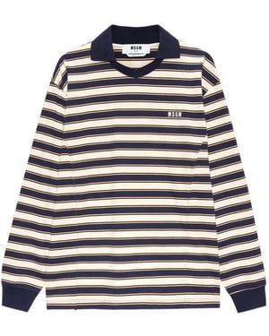 MSGM Striped Long-Sleeve T-Shirt - Blue