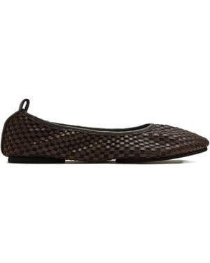 St. Agni Lattice-Weave Ballet Flats - Black