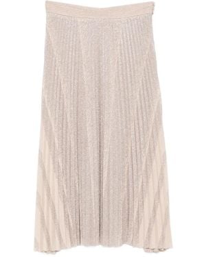forte_forte Il Plissé Pleated Midi Skirt - Natural
